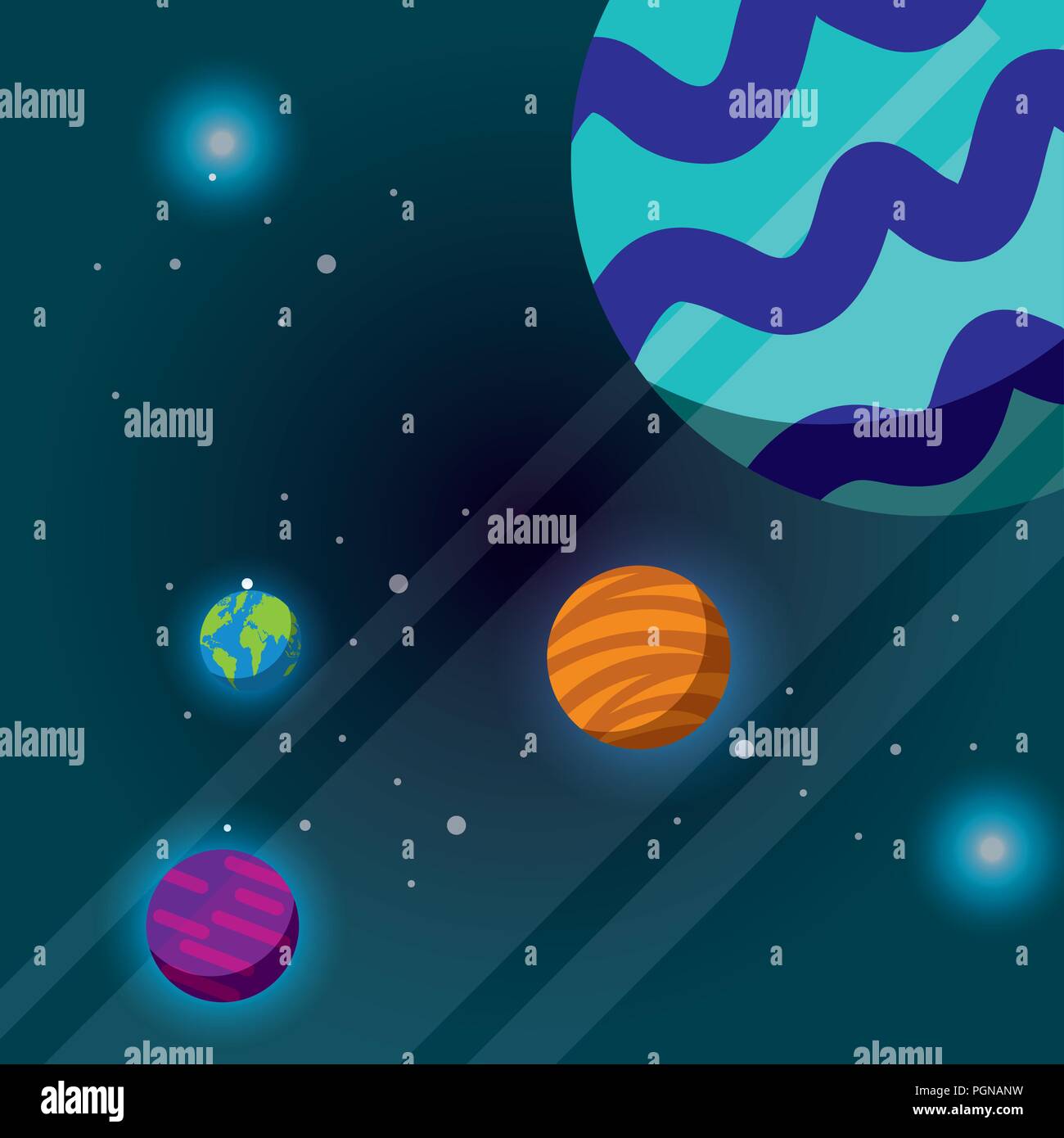 space solar system concept Stock Vector