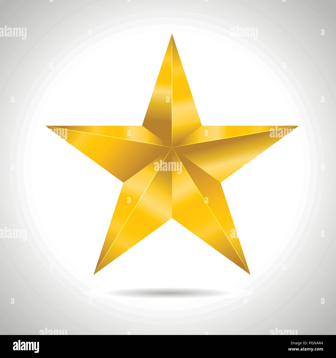 Star Vector realistic metallic golden isolated yellow 3D illustration ...