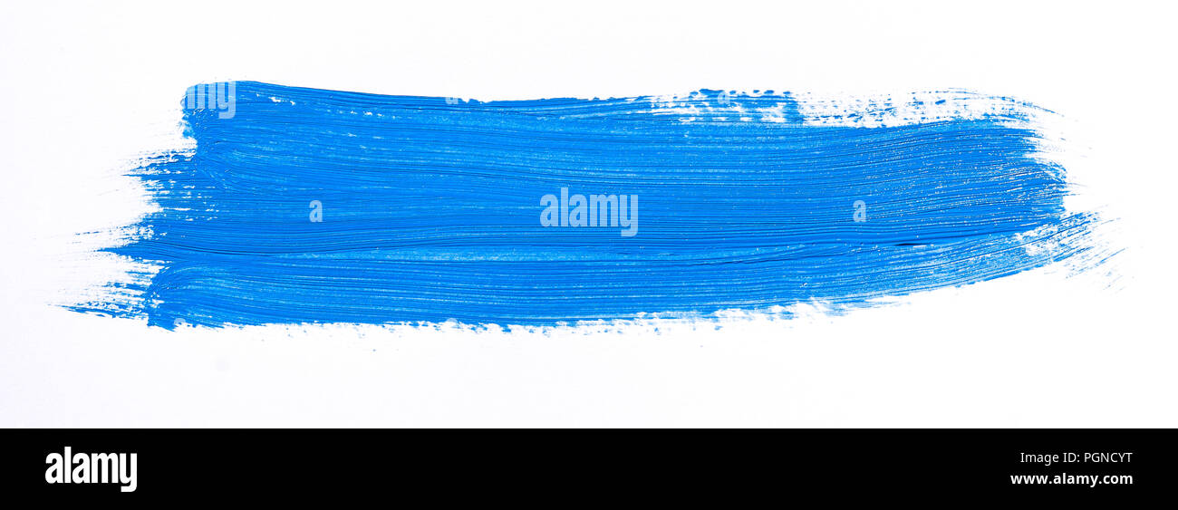 Blue brush stroke isolated over white background Stock Photo - Alamy