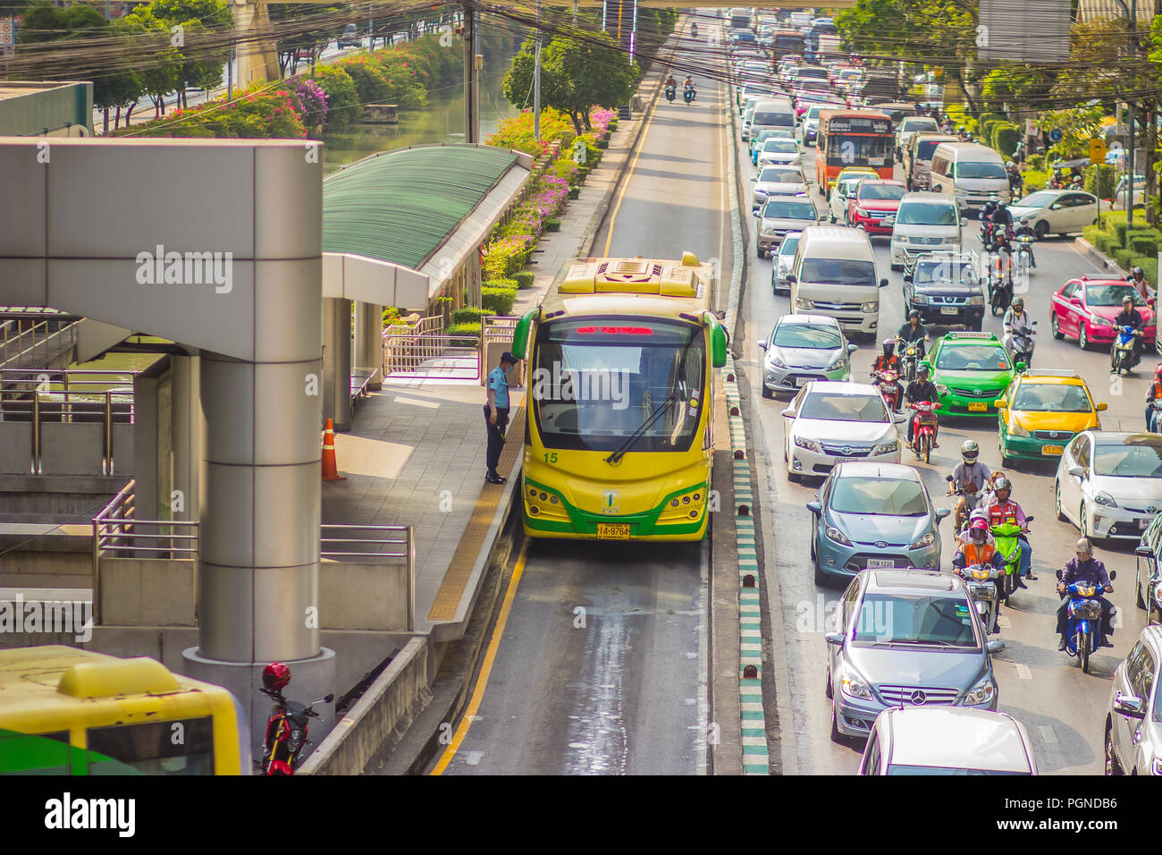 Bangkok, Thailand February 21, 2017 View of The Bangkok BRT, bus