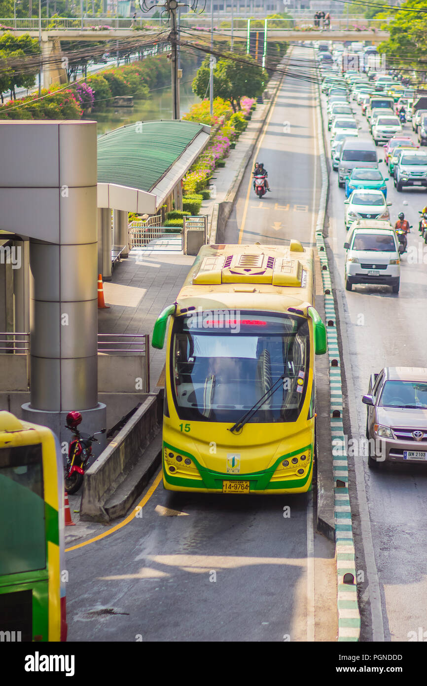 Bangkok, Thailand - February 21, 2017: View of The Bangkok BRT, bus ...