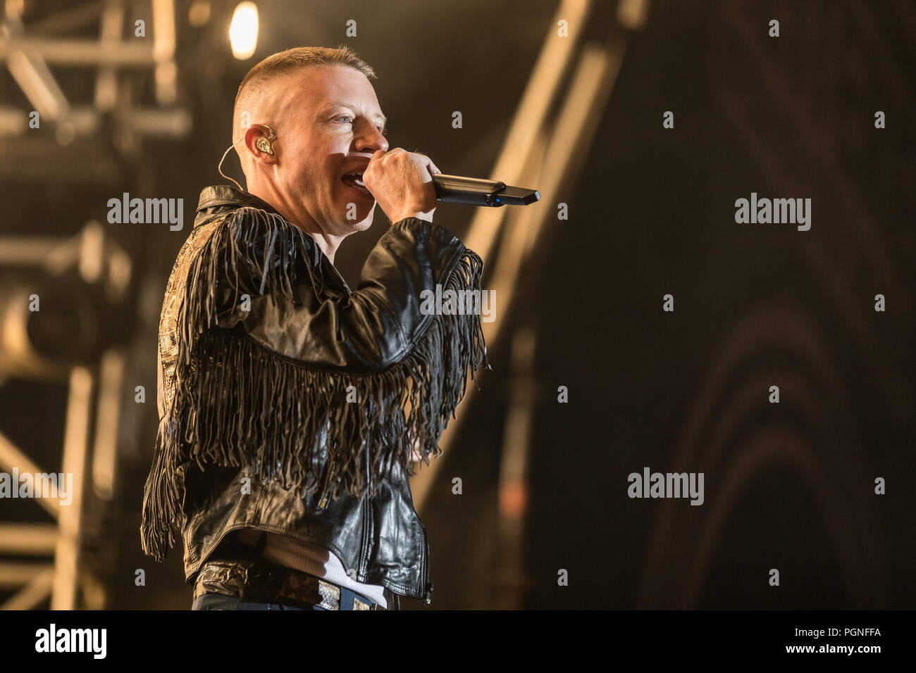 The American rapper Macklemore live at the 28th Heitere Open Air in Zofingen, Aargau, Switzerland Stock Photo
