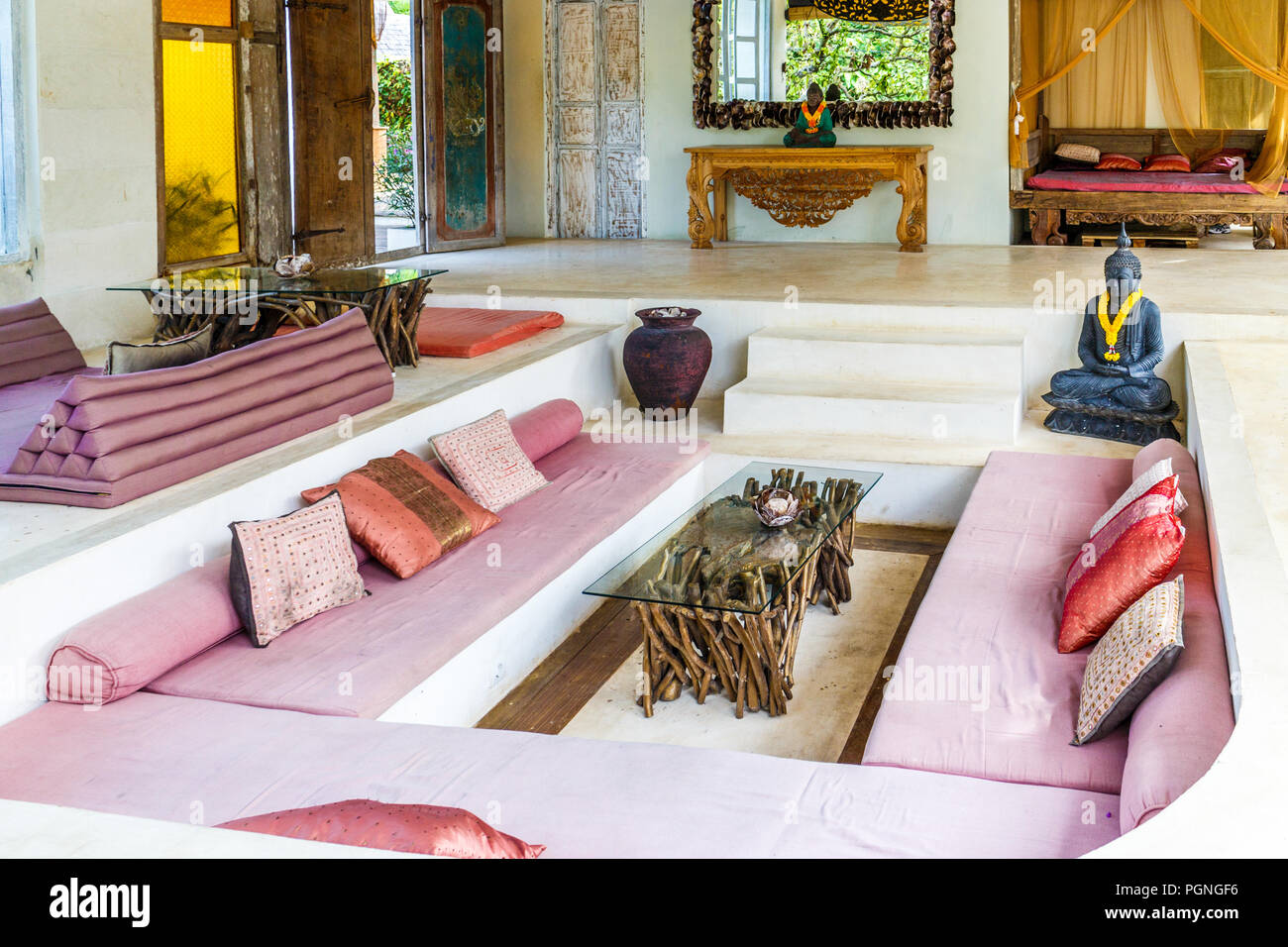 Bali Indonesia 30th May 2017 Lounge Of Balinese Villa