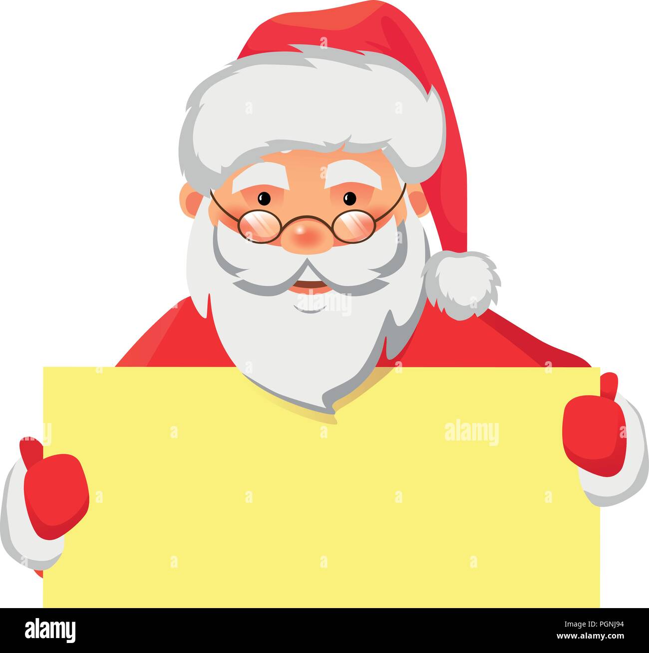 Santa Claus holding banner. Santa Claus holding blank sign vector ...