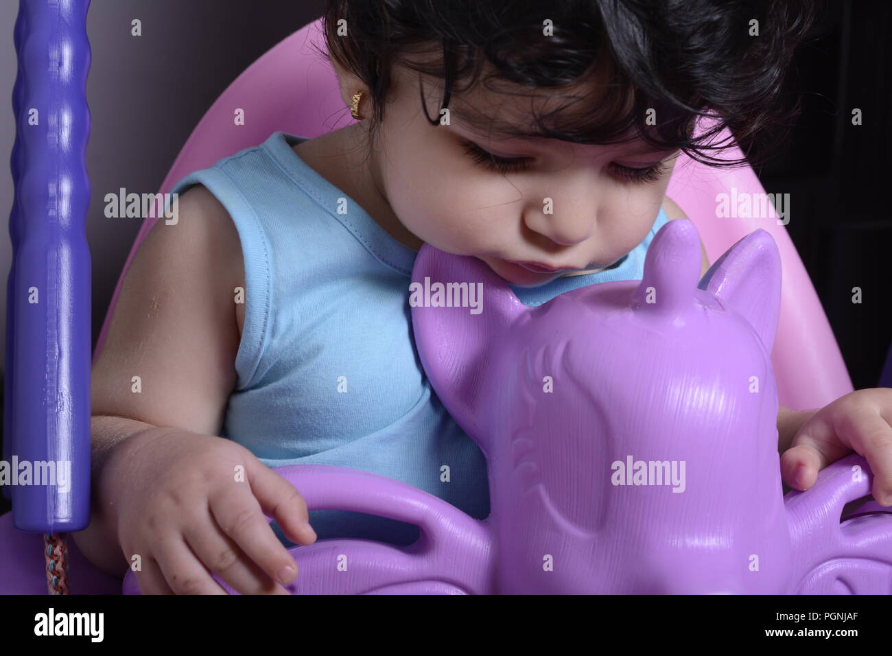 baby girl unicorn swing
