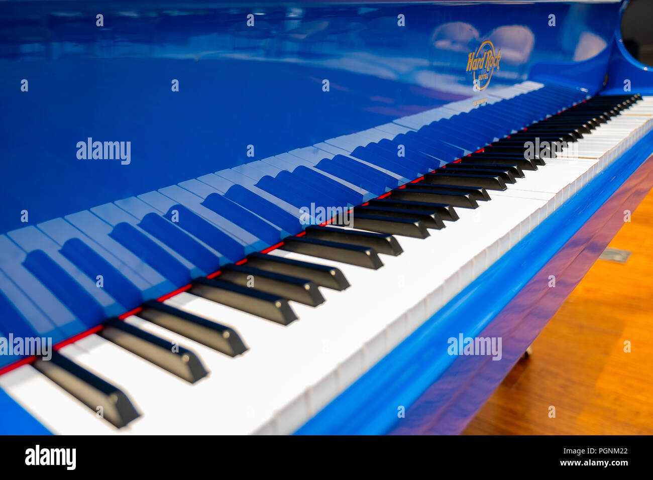 Bright Blue piano Stock Photo - Alamy