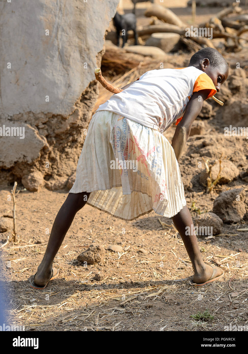 GHANI, GHANA JAN 14, 2017 Unidentified Ghanaian woman in white