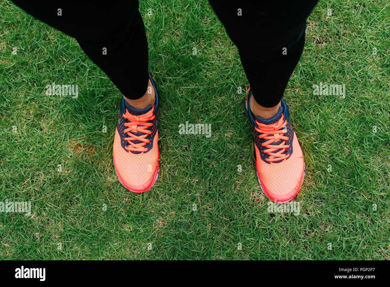 pink and green gym shoes