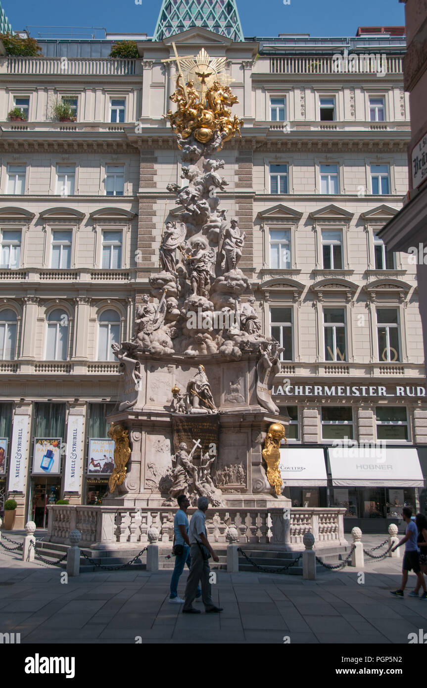 Plague Column, Vienna, Austria Stock Photo