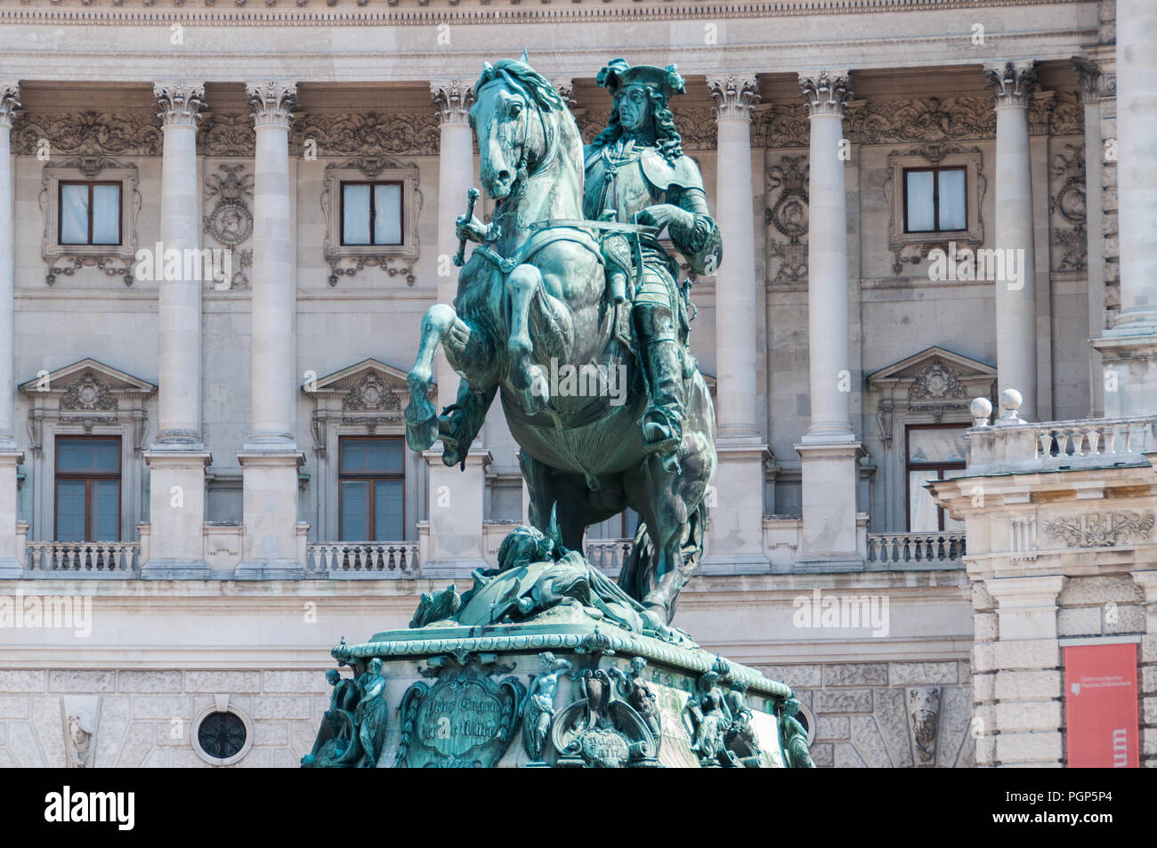 Prinz Eugen, equestrian statue, Neue Burg, Vienna, Austria Stock Photo