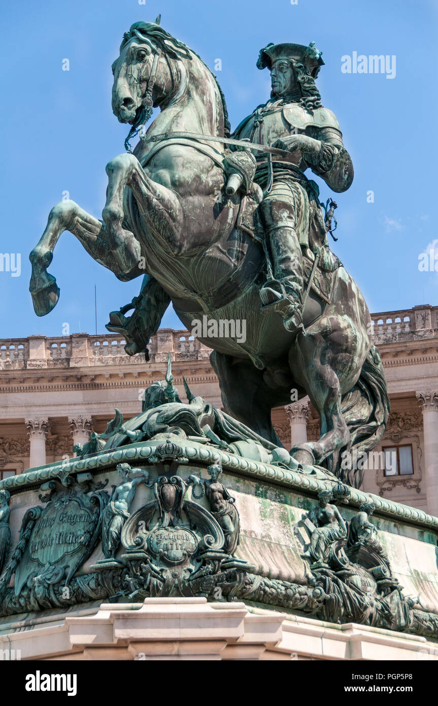Prinz Eugen, equestrian statue, Neue Burg, Vienna, Austria Stock Photo