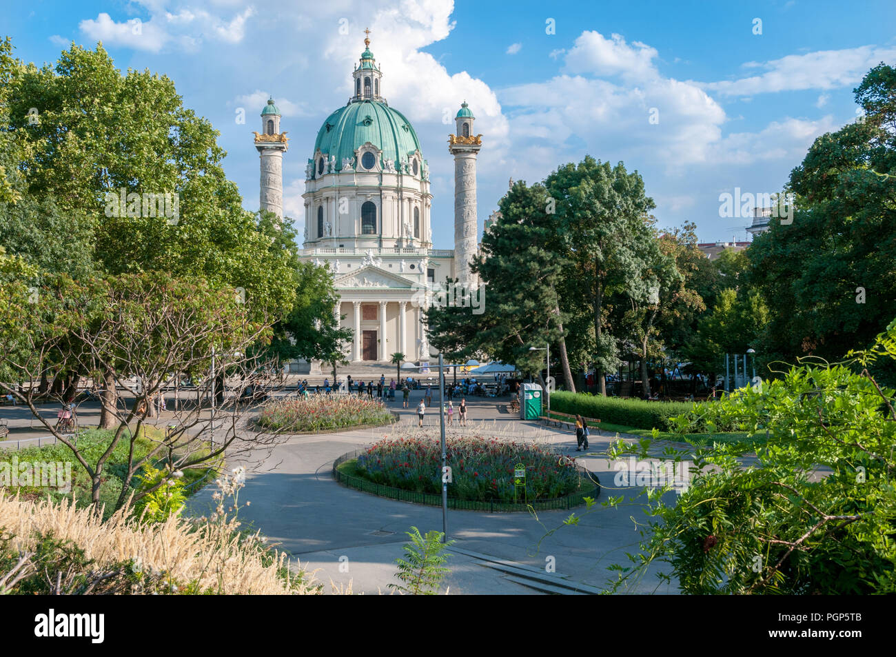 Karlskirche front view, Vienna, Austria Stock Photo