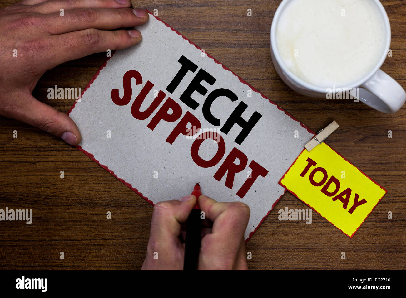 Conceptual hand writing showing Tech Support. Business photo text ...