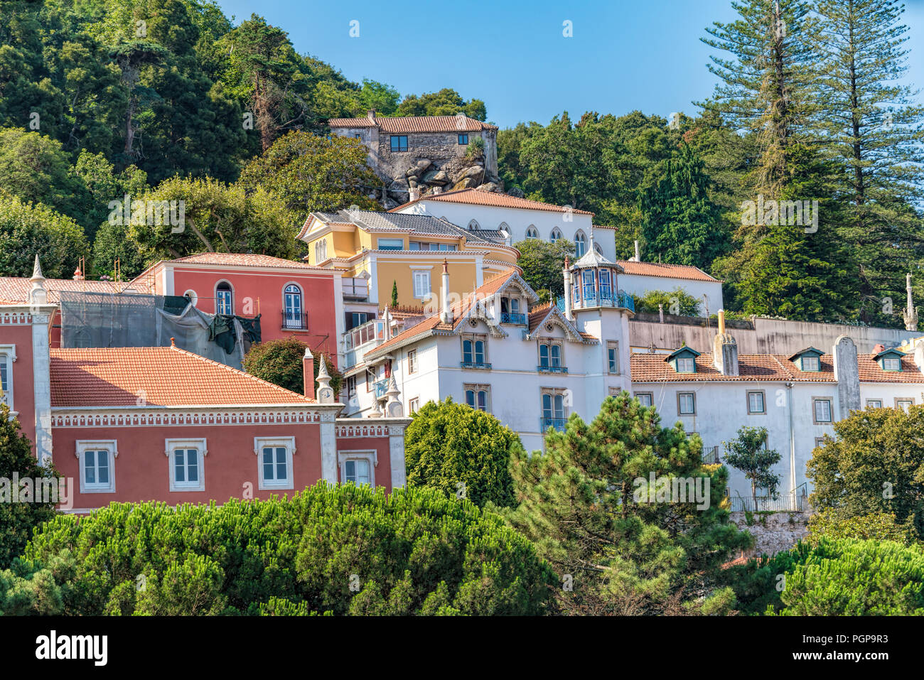 View over the old village of Sintra in Portugal Stock Photo