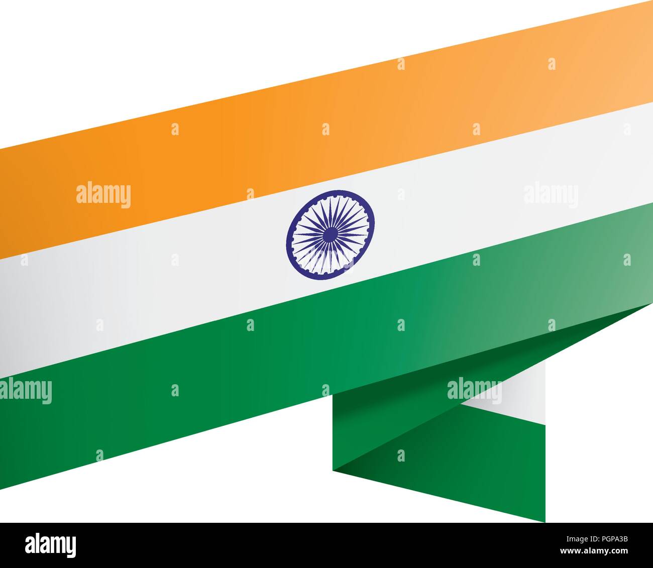 India flag, vector illustration on a white background Stock Vector ...