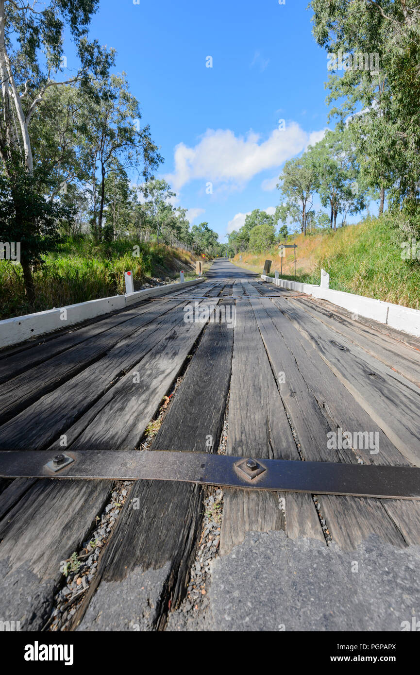 Old timber bridge near Cooktown, Bloomfield Track, Far North Queensland, FNQ, QLD, Australia Stock Photo