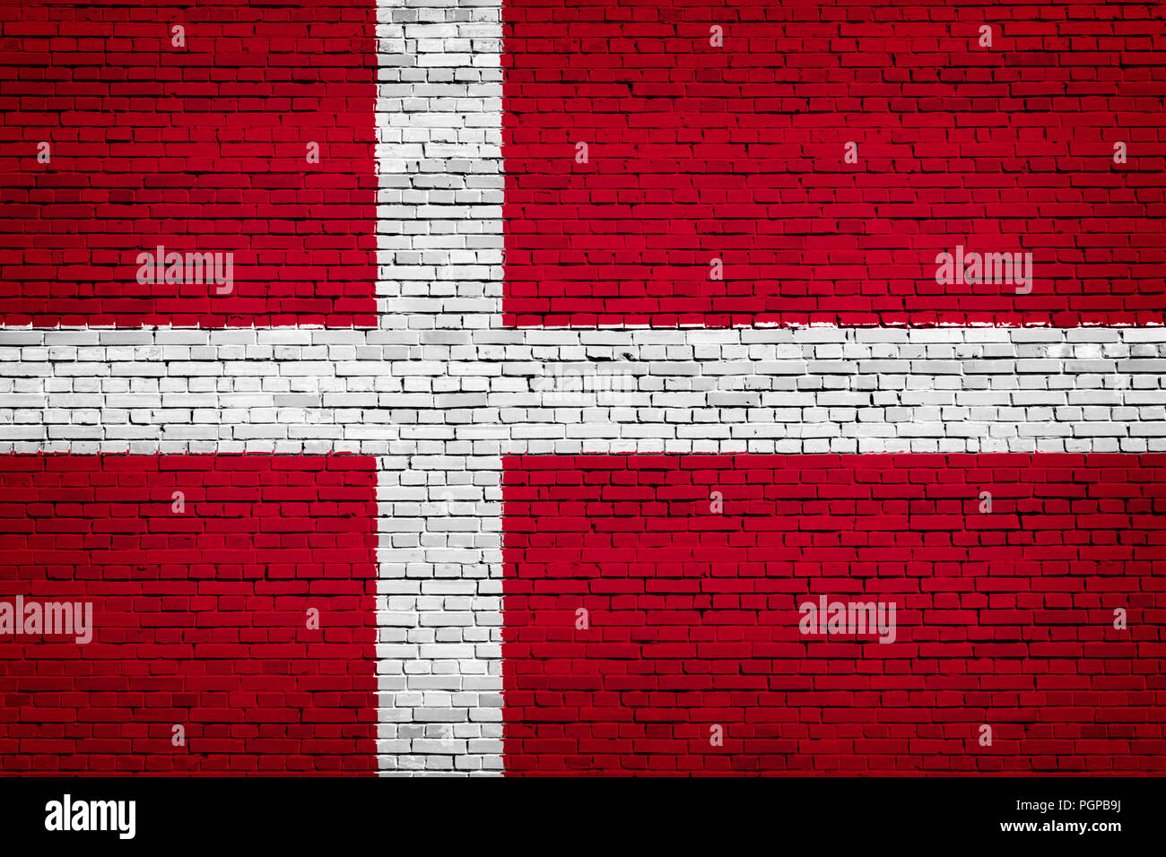 National flag of Denmark on a brick background Stock Photo - Alamy
