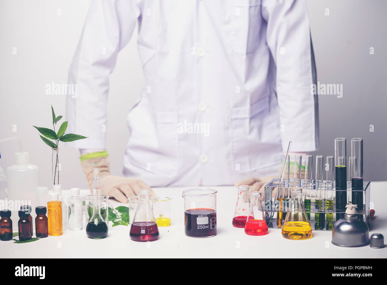 doctor scientists researching in laboratory, Healthcare and biotechnology concept. Stock Photo