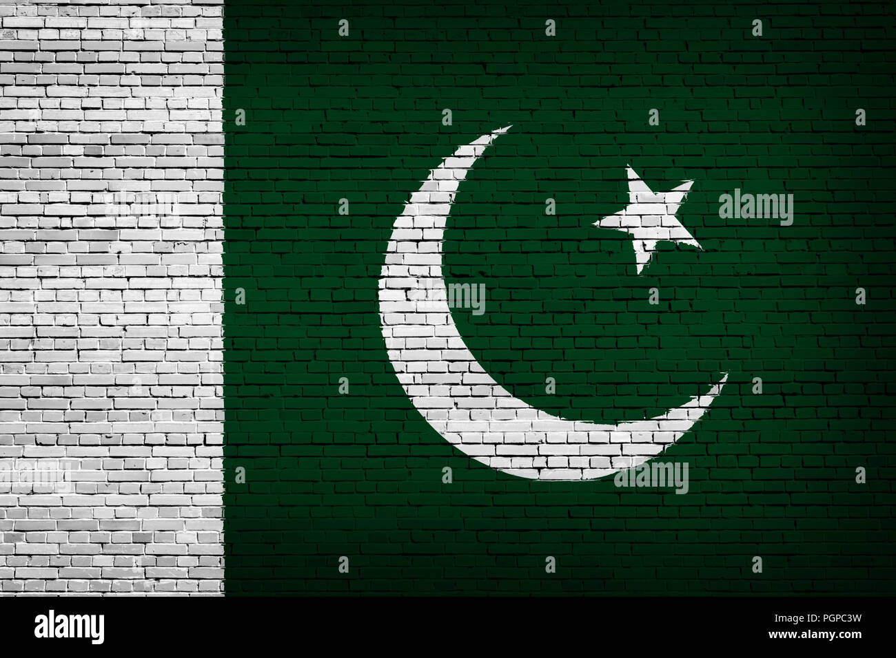 National flag of Pakistan on a brick background Stock Photo - Alamy