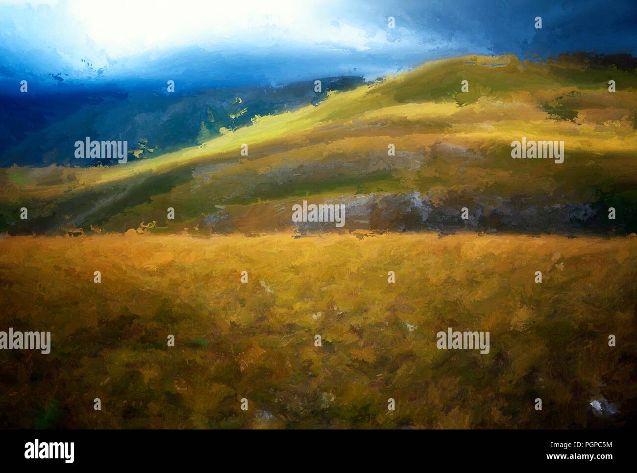 Digital Painting of a Landscape Stock Photo - Alamy