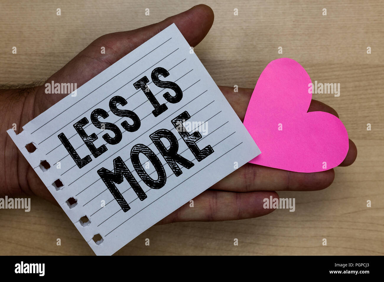 Text sign showing Less Is More. Conceptual photo Minimalist approach to ...