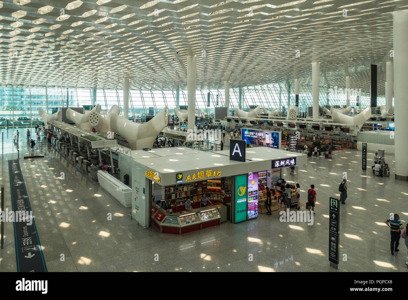 Shenzhen Bao'an International Airport check in area, Shenzhen China Stock Photo