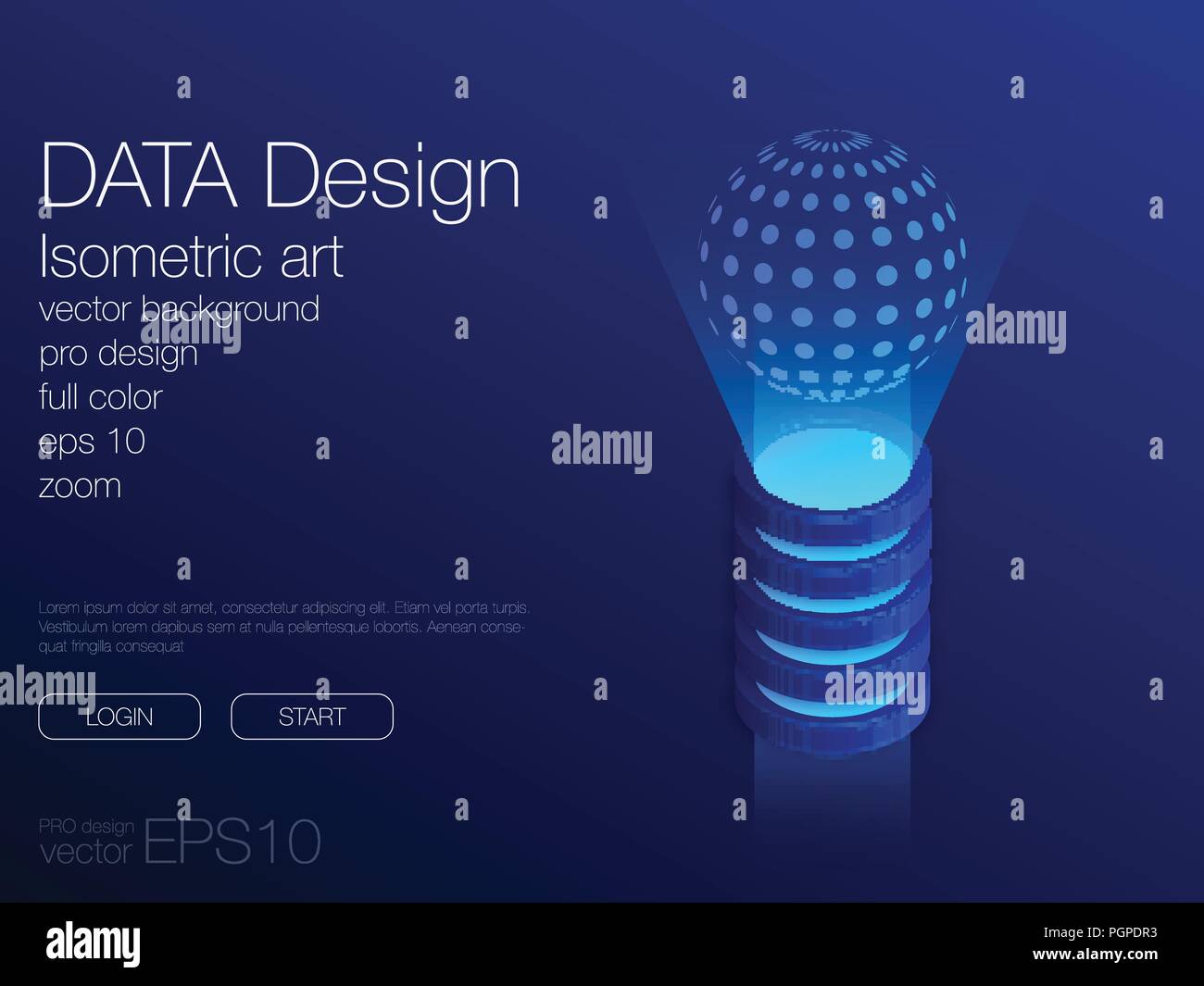 Ui neon isometric stock vector background eps 10 Stock Vector