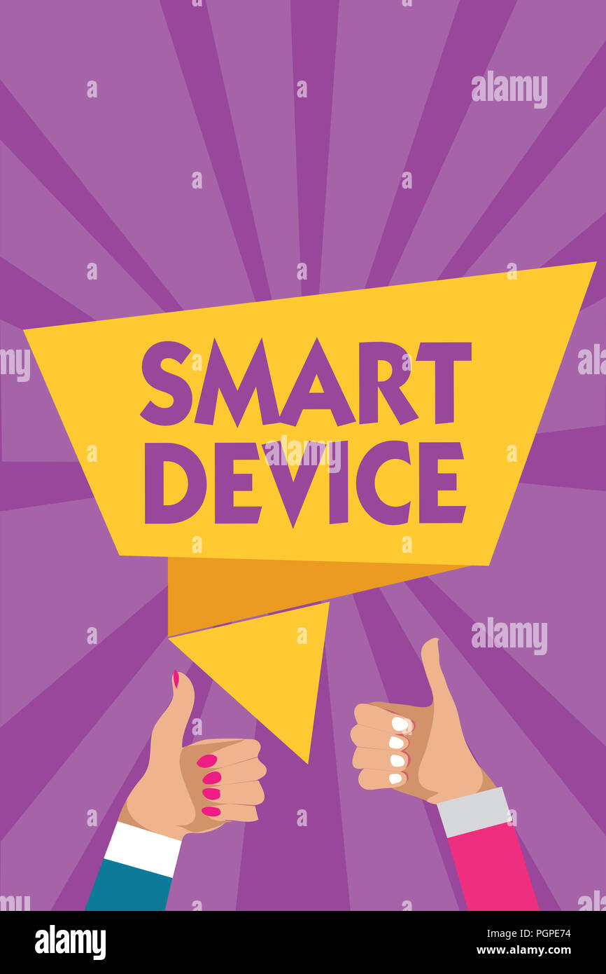 Text sign showing Smart Device. Conceptual photo Electronic gadget that ...