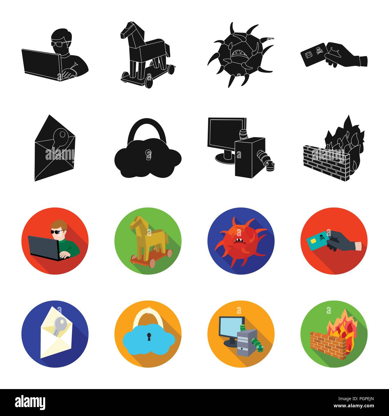 System, internet, connection, code .Hackers and hacking set collection ...