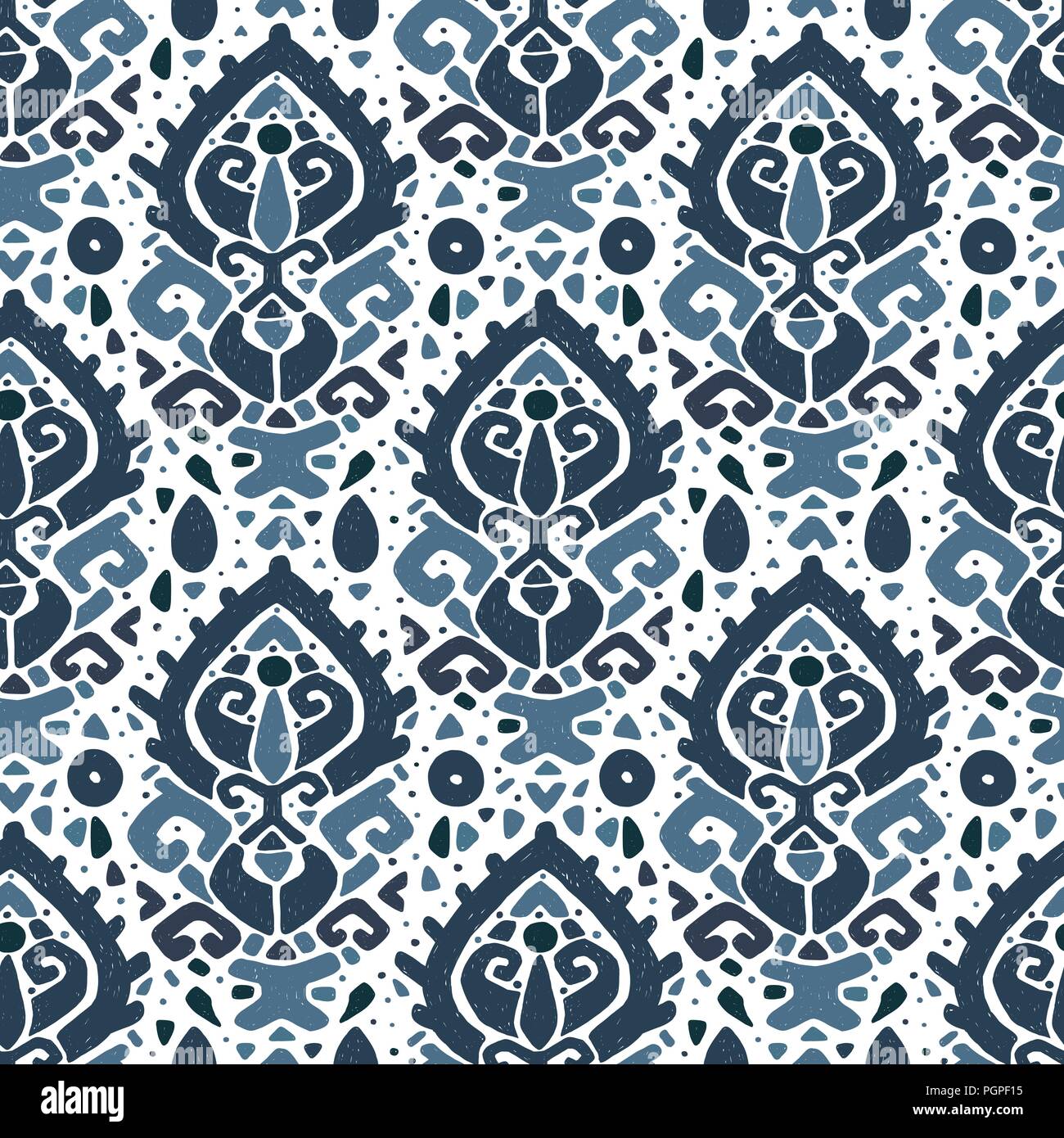 Ikat ornament. Tribal pattern in Aztec style. Hand Drawn folklore seamless  pattern. Can be used for wallpaper, website background, textile, phone case  Stock Vector Image \u0026 Art - Alamy, image size:1300x1390