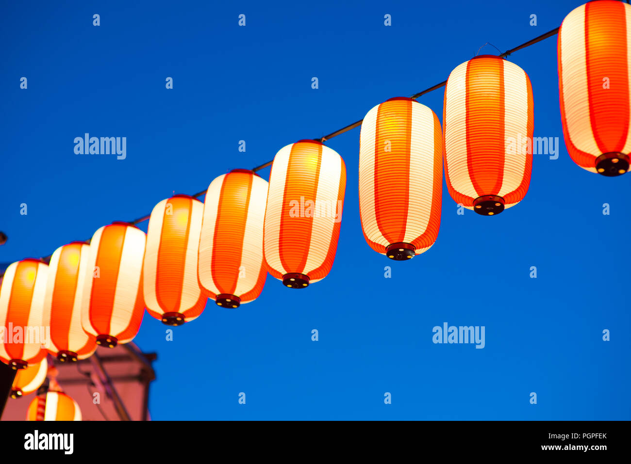Chinese new year lanterns in china town Stock Photo
