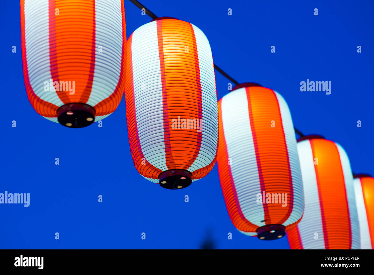 Chinese new year lanterns in china town Stock Photo