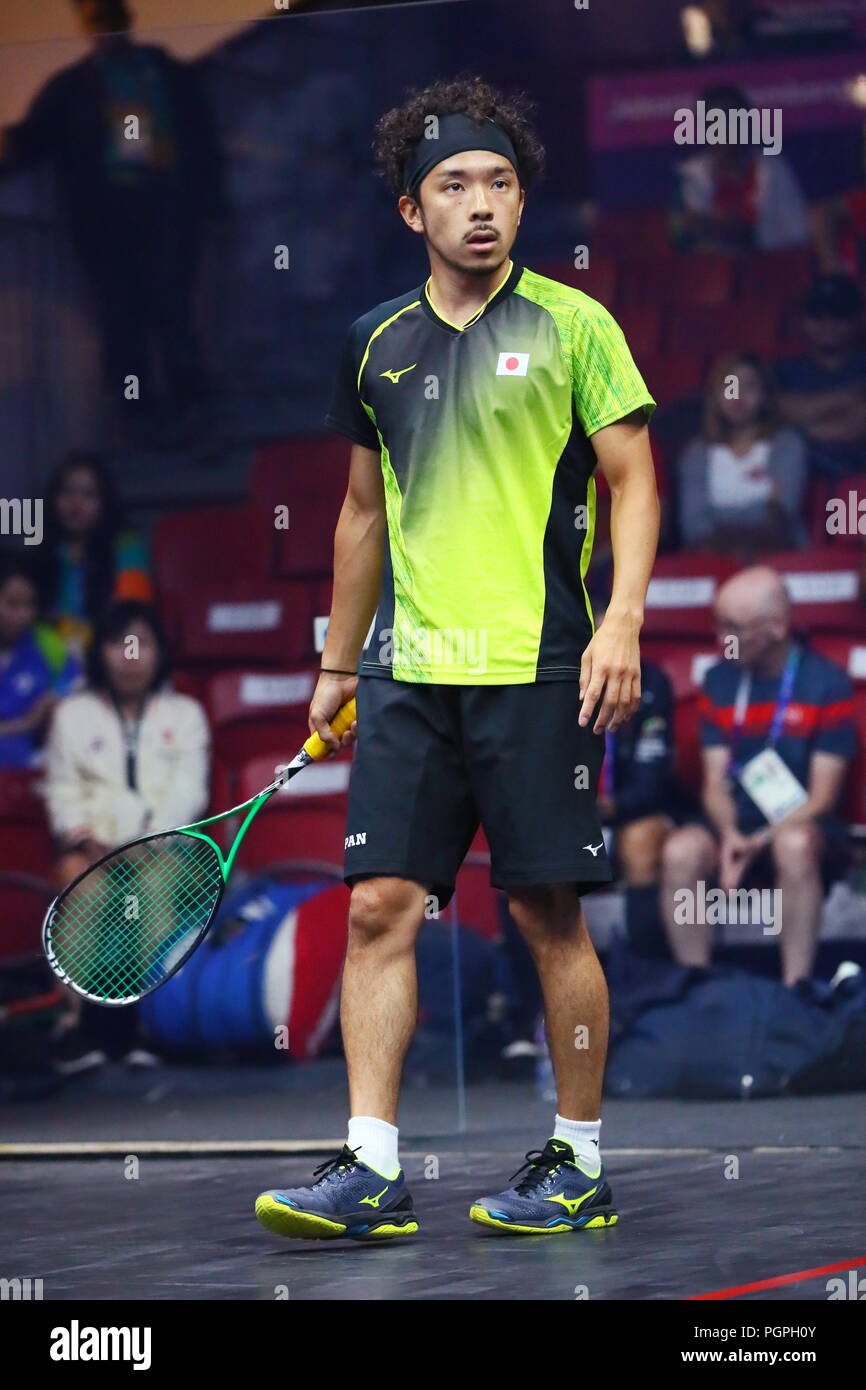 Jakarta, Indonesia. 27th Aug, 2018. Ryosei Kobayashi (JPN) Squash Men
