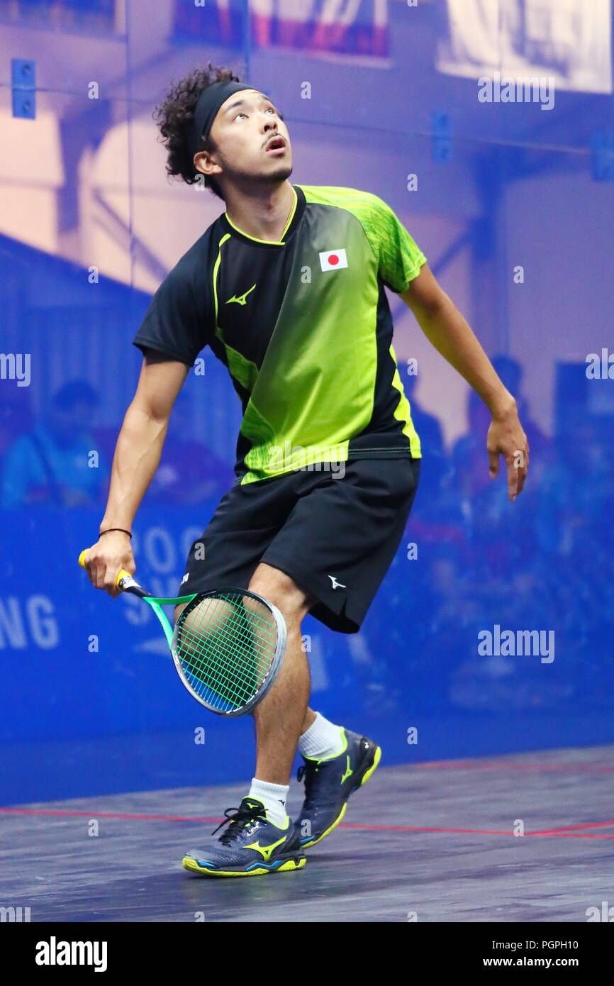Jakarta, Indonesia. 27th Aug, 2018. Ryosei Kobayashi (JPN) Squash Men