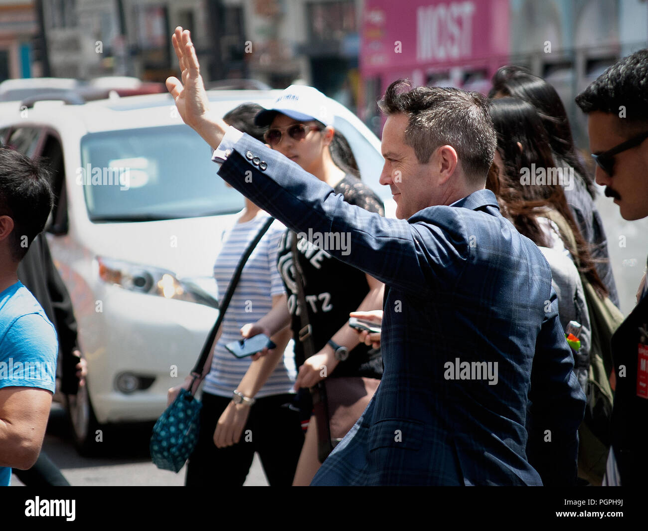 Los Angeles, USA - August 27, 2018: Thomas Lennon greets fans at Weird Al Yankovic's Hollywood Walk of Fame star ceremony Credit: Jimmie Tolliver/Alamy Live News Stock Photo