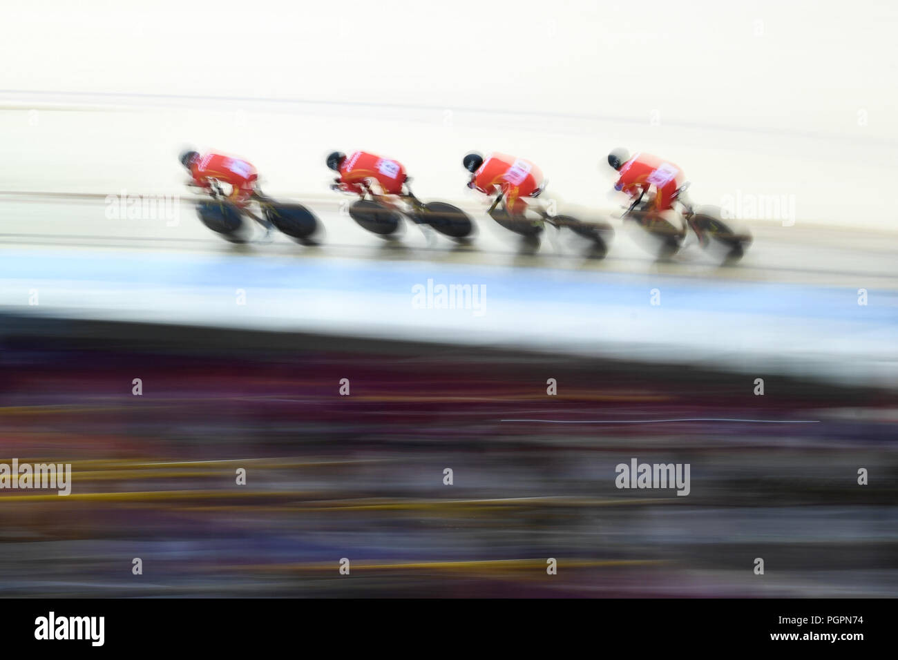 Jakarta, Indonesia. 28th Aug, 2018. Players of China compete during the