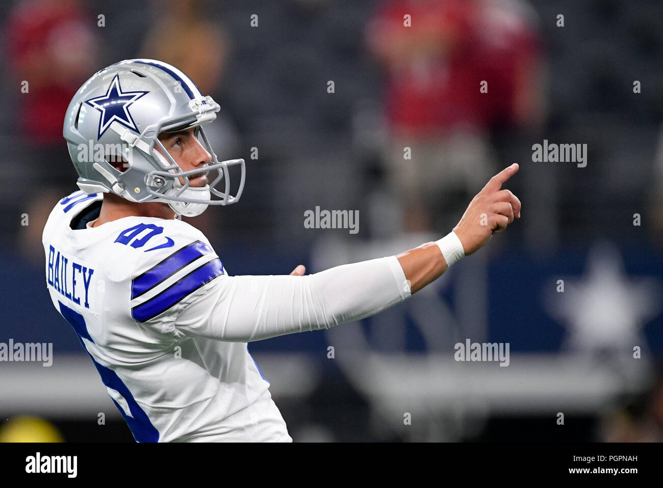 August 26, 2018 Dallas Cowboys place kicker Dan Bailey (5) prior to
