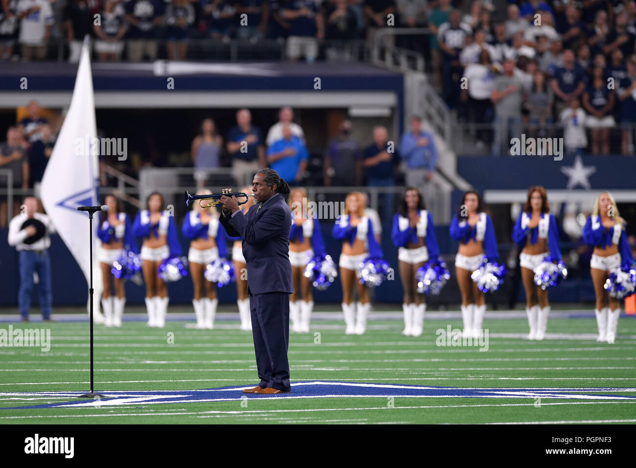 August 26, 2018 Jazz Trumpeter Freddie Jones plays the National Anthem