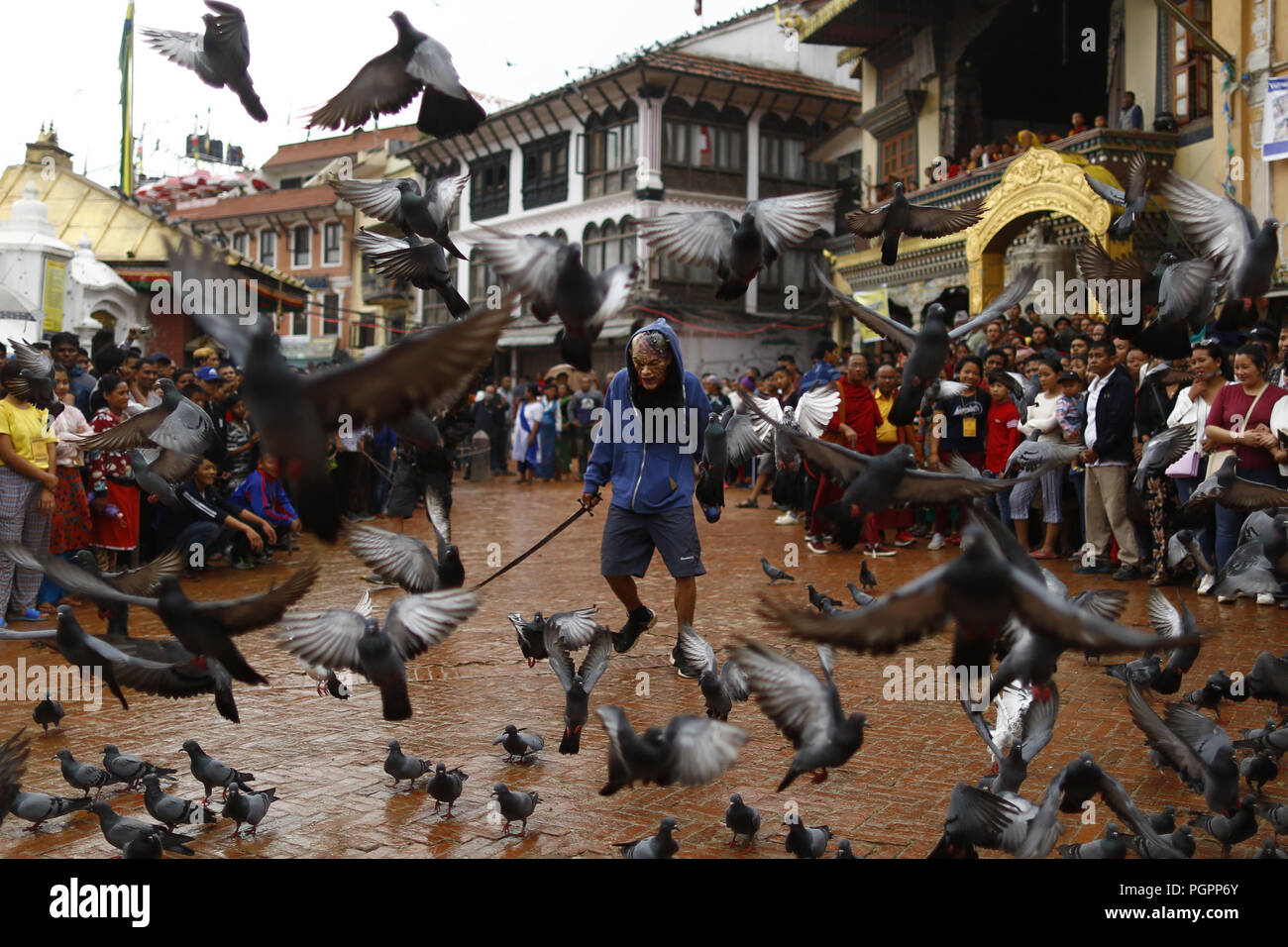 Kathmandu Nepal. 28th Aug 2018. A person dressed in various