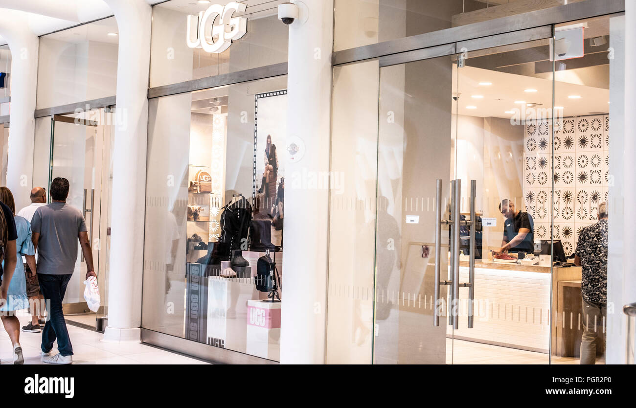 NEW YORK, USA - August, 2018: Official Uggs store at Oculus Shopping  Center, New York. Ugg boots are a sheepskin boot originating in Australia  and New Stock Photo - Alamy