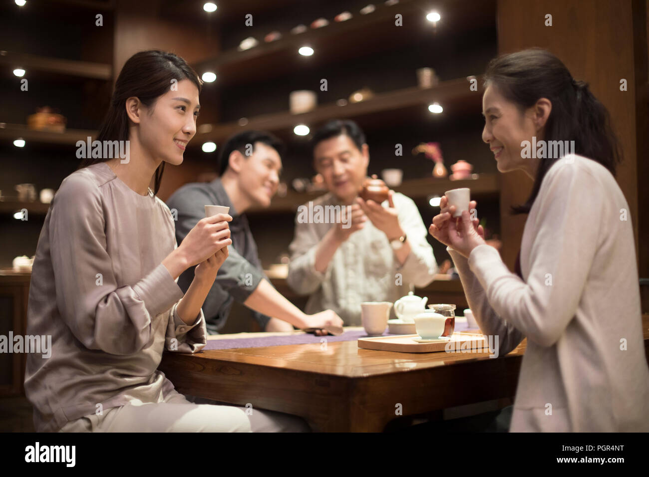 Old couple drinking tea daughter hi-res stock photography and images ...