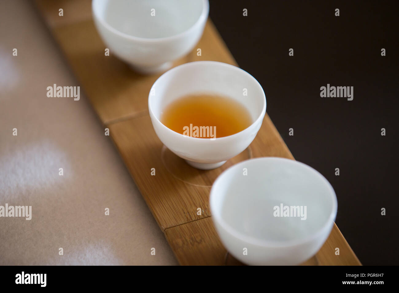 Tea cups in tea room Stock Photo Alamy