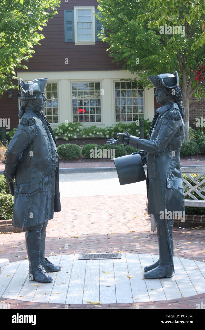 Statue of washington and francois degrasse in yorktown hires