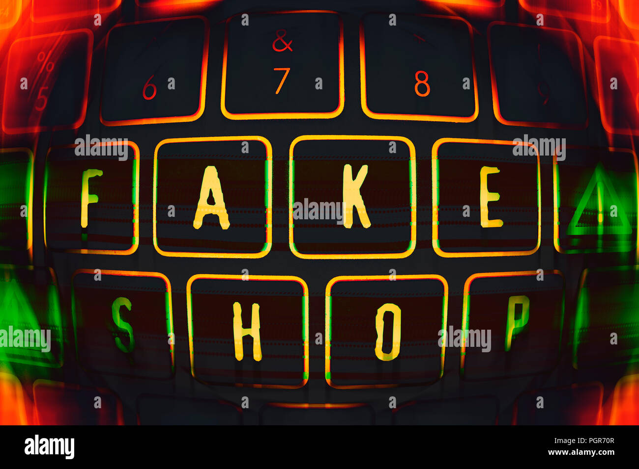 Fake shop computer keys Stock Photo
