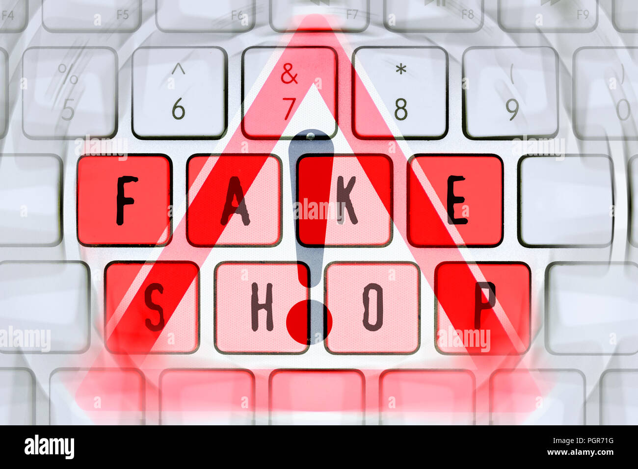 Fake shop computer keys Stock Photo