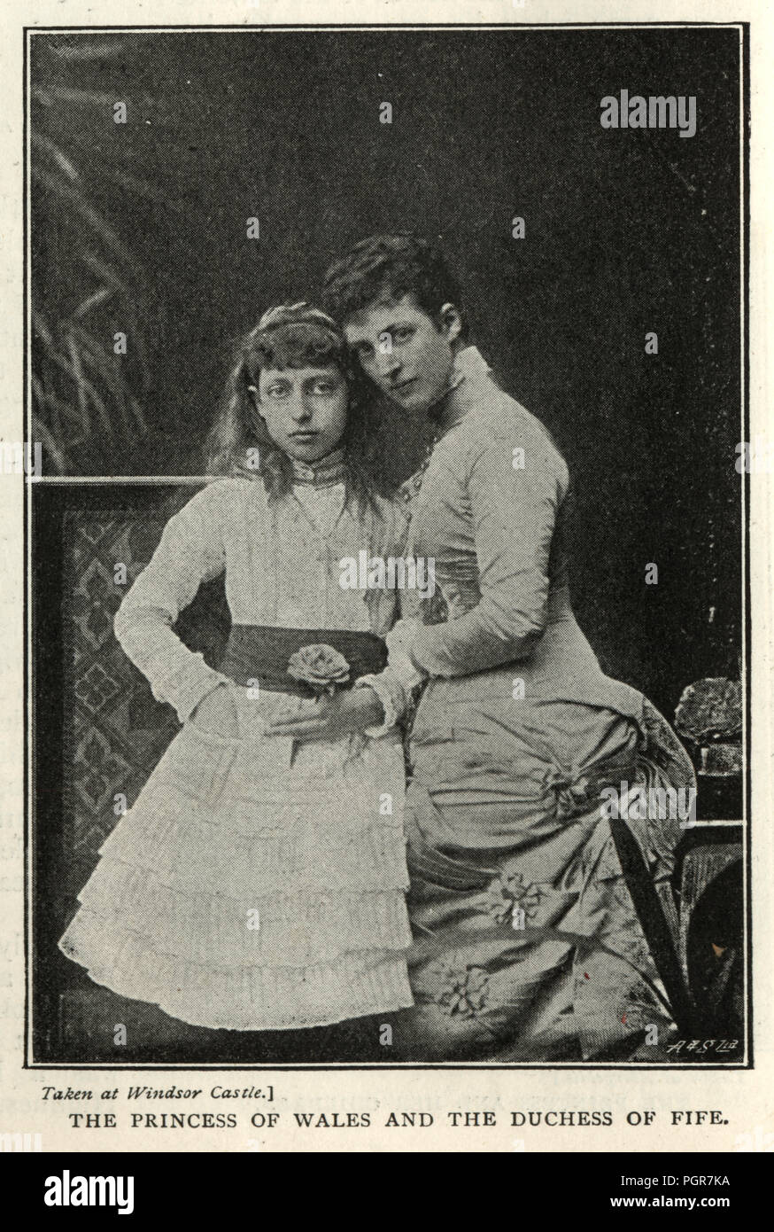 Alexandra of Denmark, as Princess of Wales with her daughter Duchess of Fife Stock Photo