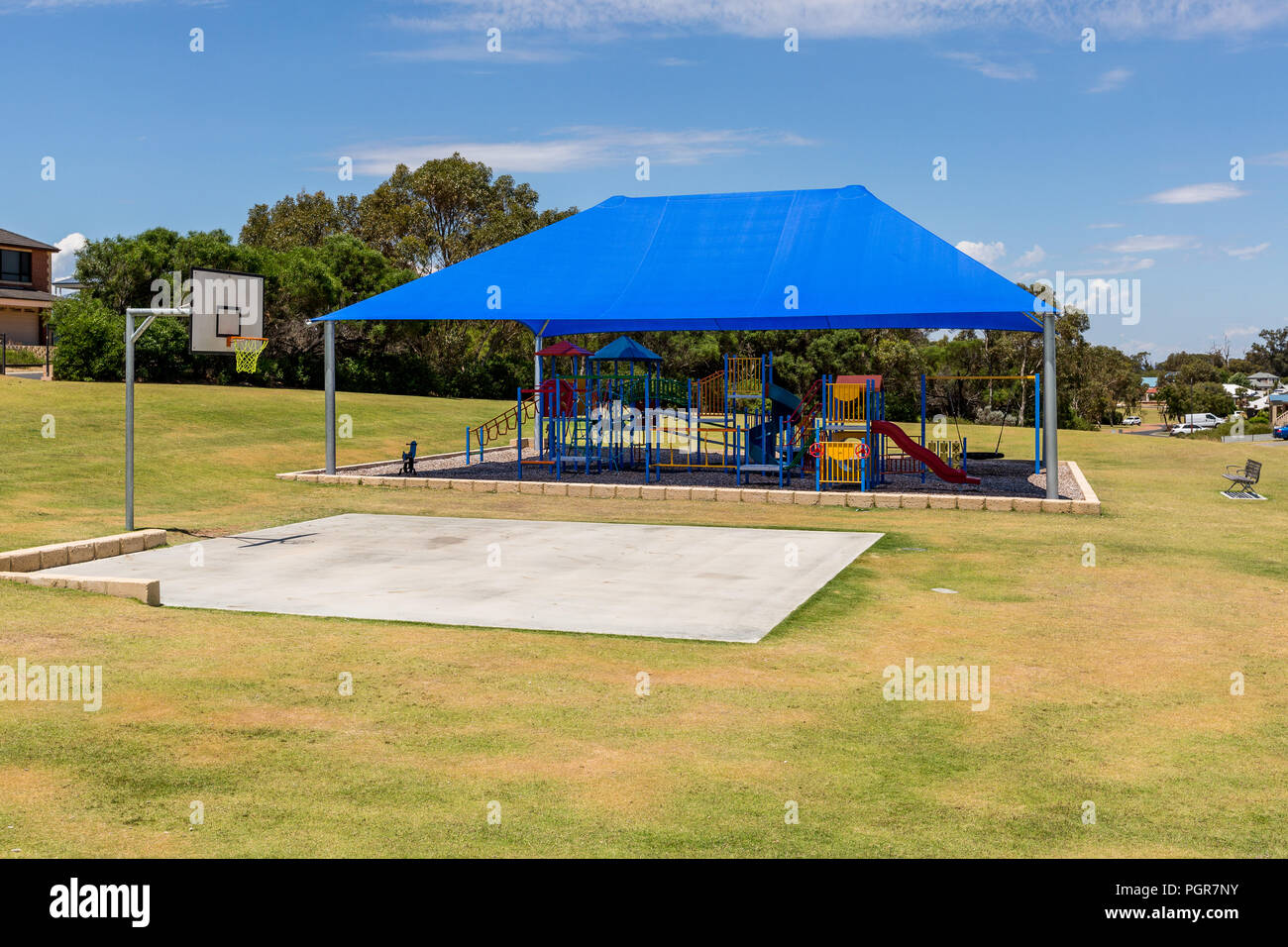 Playground basketball ring in park in Dalyellup Stock Photo