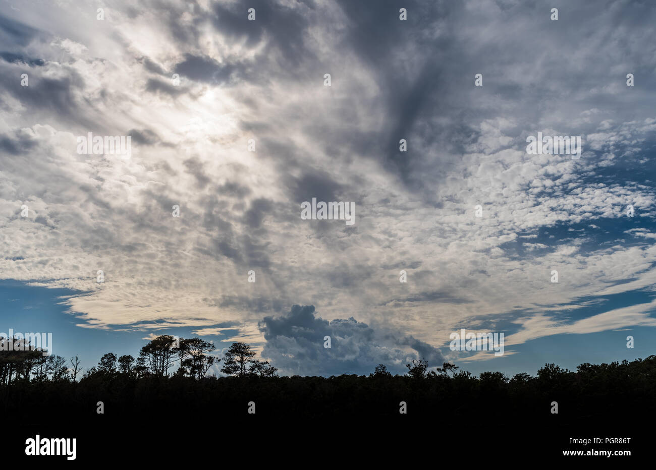 Storm clouds near sunset at Kitty Hawk Stock Photo