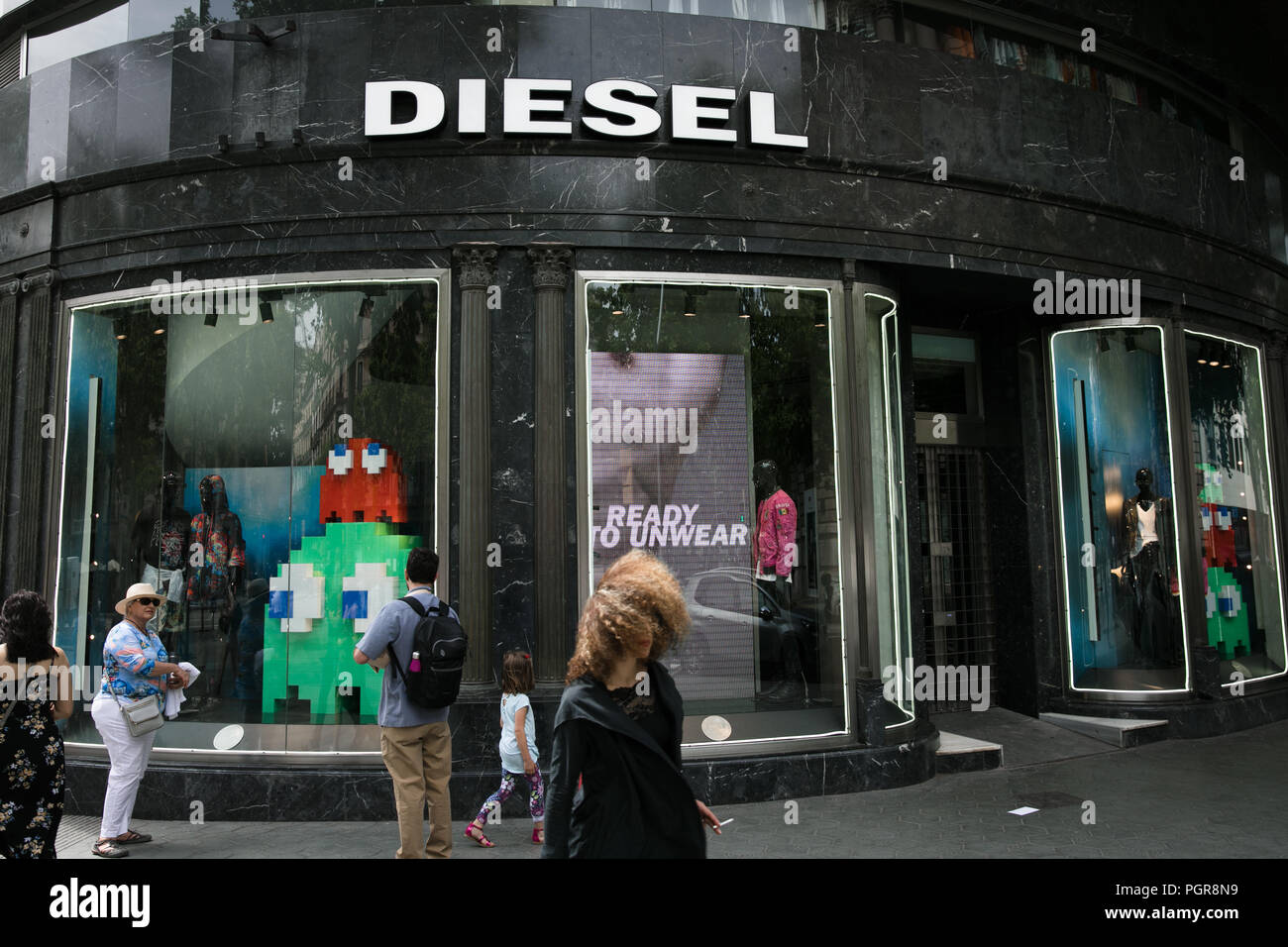 Diesel shop, Barcelona Stock Photo - Alamy