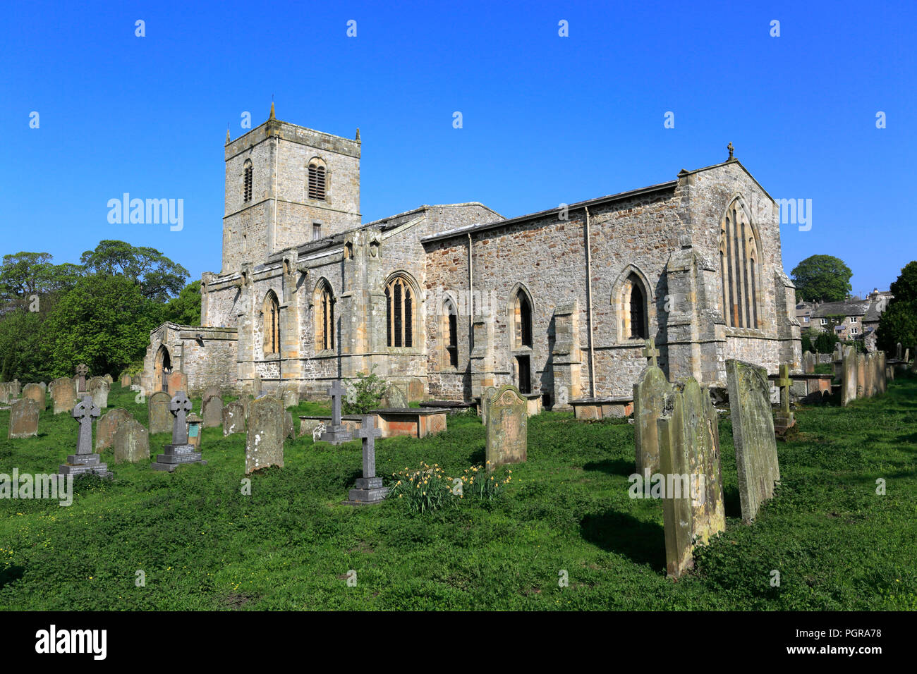 The Holy Trinity Church, Wensley village, Richmondshire, North Yorkshire, England Stock Photo